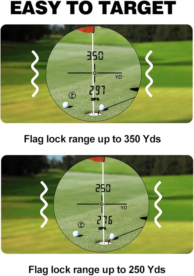 Precision Laser Rangefinder for Golf & Hunting, 800/1000/1300 m Range, 6X Magnification, Flagstick Locking with Flash Prompt, Slope Compensation & Angle Measurement, 0.3s Fast Measurement