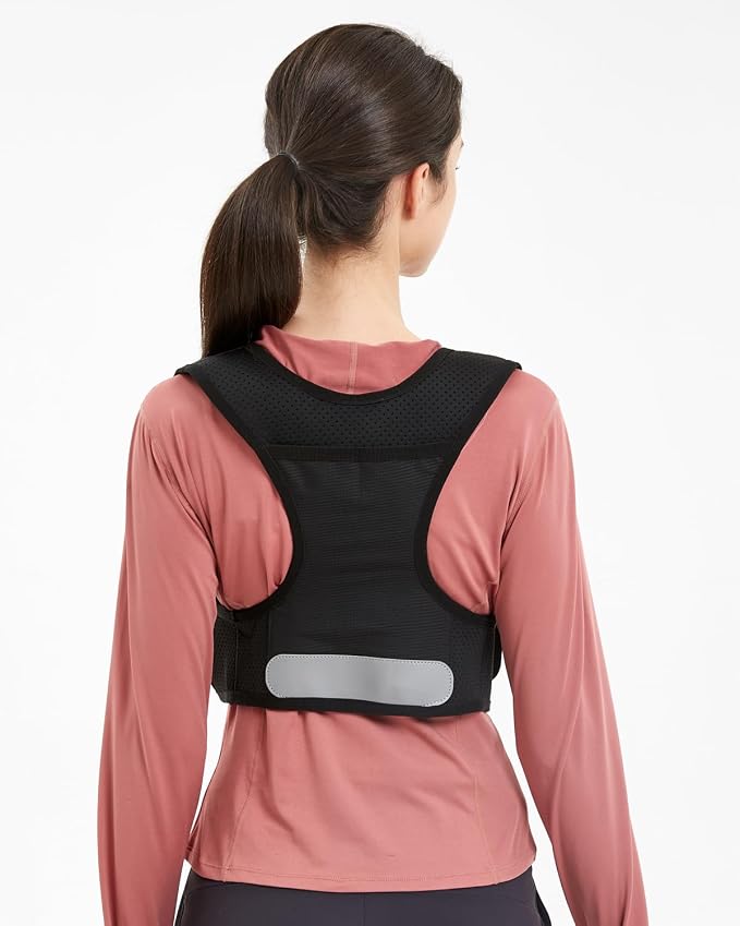 Zelvot Running Vest for Women Men, Adjustable Running Phone Holder Vest, USA Original Patent, Running Hydration Vest with 500ml Soft Flask, Reflective Running Backpack for Hiking Cycling