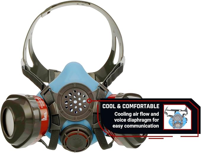 Parcil Distribution Full Face Respirator Mask with Filters – Durable Full Face Respirator Mask, Bayonet Filter Compatible