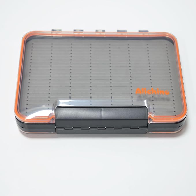ALICHINO Fly Box for Fly Files Ice Jig Box Two Sided Waterproof Fly Fishing Box for Nymphs and Streamers (Grey Foam Insert C, Large， 9 * 6.5 * 1.9Inch)
