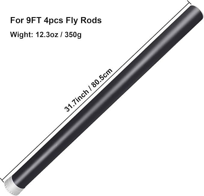 Aventik Fly Rod Case Carbon and Super Glass Fly Fishing Rod Tube CNC Aluminum Cap – fits Any 9ft 4pcs Fly Rod