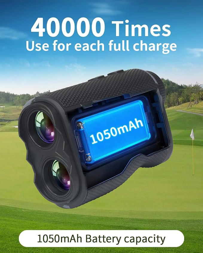 Lensaylx Golf rangefinder,1200 Yards Laser Golf Rangefinder with Slope,7X Magnification,Pin Flag Pole Lock,IPX4 Waterproof,Rechargeable Battery Magnetic Strip Laser Rangefinders for Golf and Hunting