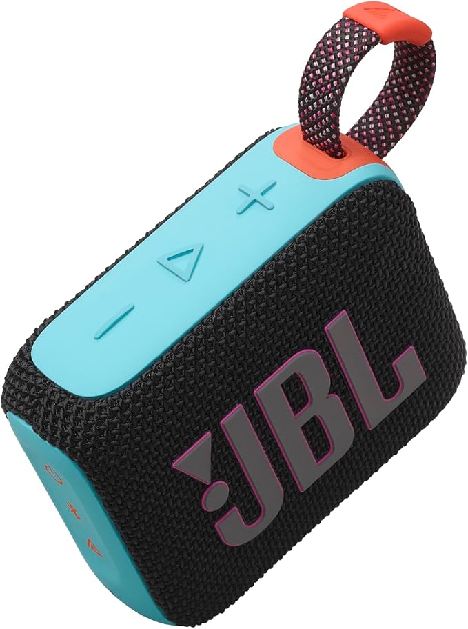 JBL Go 4 - Ultra-Portable, Waterproof and Dustproof Bluetooth Speaker, Big JBL Pro Sound with Punchy bass, 7-Hour Built-in Battery, Made in Part with Recycled Materials (Black & Orange)