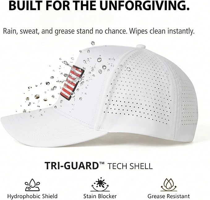 TOP-EX Performance Baseball Hat for Men Water Resistant Golf Cap Running Cooling Snapback Laser Perforated
