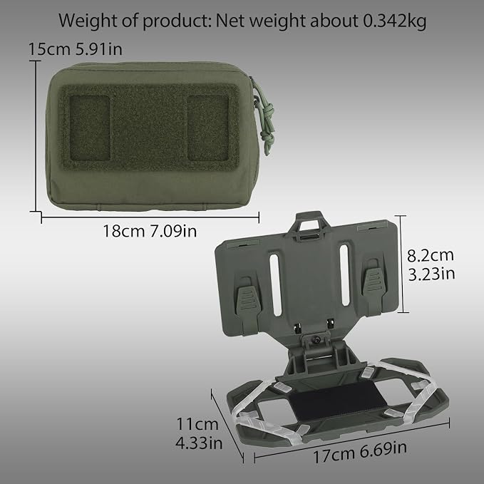 Tactical Phone Chest Mount with Chest Vest Rig Bag Pack Molle Foldable Navigation Universal Phone Holder Board for Hunting