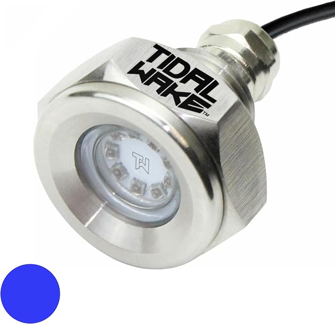 Tidal Wake IP68 LED Underwater Boat Drain Plug Light, Fits 1/2" NPT Threaded Drain, No Holes to Drill! Ultra-Bright Underwater Marine Lighting in Minutes! for Cruising, Fishing, Swimming (Green)