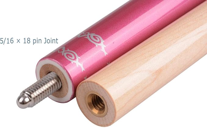 Ergonomic Design 13mm Tip 58" Maple Pool Cue Stick Kit with Hard Case