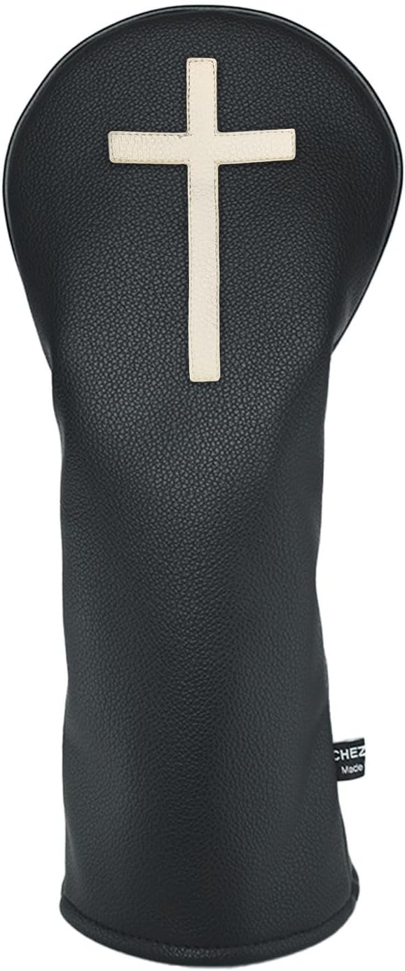 Cross PU Leather Golf Club Covers Driver Headcovers Fairway Woods Hybrid Protector with Interchangeable Number Tag