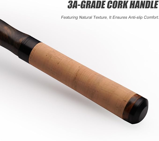 PURELURE Telescopic Fishing Rod Ultralight/Light, Portable Travel Rod 5'9'' | Carbon Fiber Rod Spinning & Casting, FUJI Alconite Ring and Reel Seat, One-Piece Mixed Carbon/4A Cork Handle, Spare Solid Tip