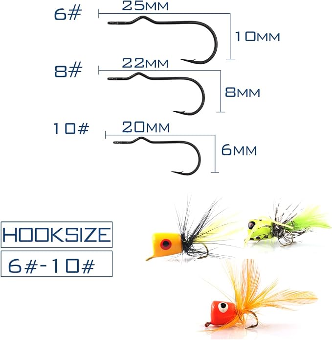 Fly Fishing Flies Assortment Kit Dry Wet Nyphms Tenkara Popper Streamer Woolly Bugger for Trout Bass Salmon Steelhead with Fly Box