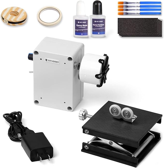 OJYDOIIIY Fishing Rod Repair Kit,Rod Building Kit and Supplies,Wrapping and Winding Machine for Epoxy Drying
