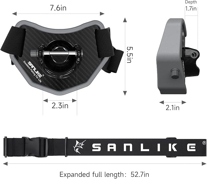 SANLIKE Stand-up Fishing Belt Adjustable Waist Fighting Belt Rod Holder