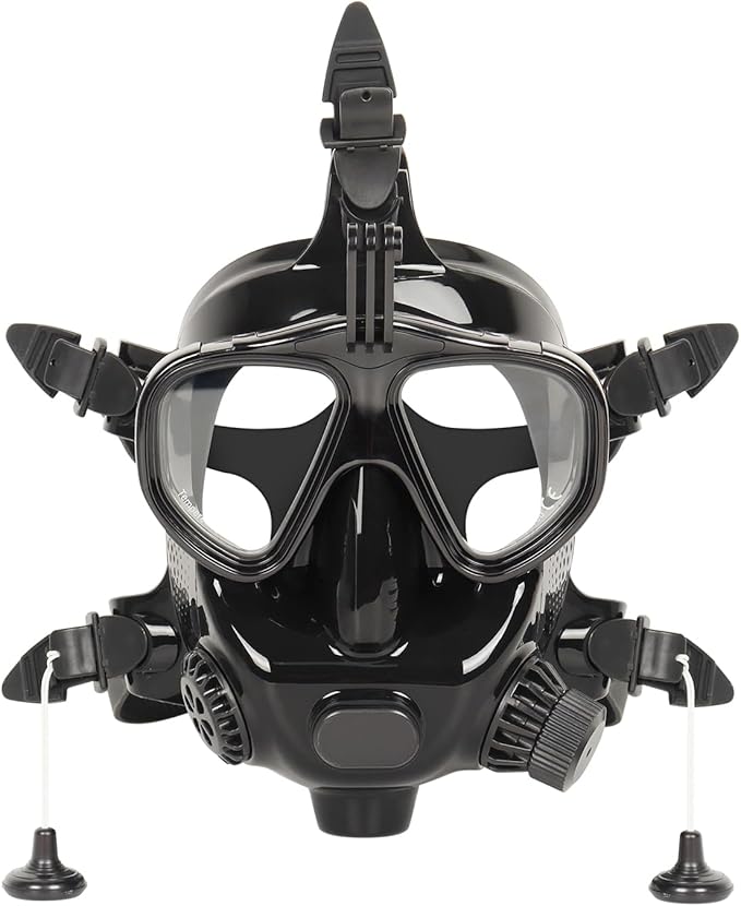 DIDEEP Full Face Diving Mask, Snorkeling Mask Adjustable Silicone for Adults, Scuba Mask with Camera Mount, 180° Panoramic View for Diving and Snorkeling