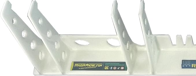Piranha Vinyl Coated Steel Garage Organizer with Wood Tapping Screws for Hand Tools, Fishing Rods, and Trimmers, White