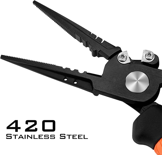 KastKing Speed Demon Pro Fishing Pliers, 420 Stainless Steel, Fishing Tools, Saltwater Resistant Fishing Gear, Tungsten Carbide Cutters, Corrosion Resistant Coating, SuperPolymer Grip Handles