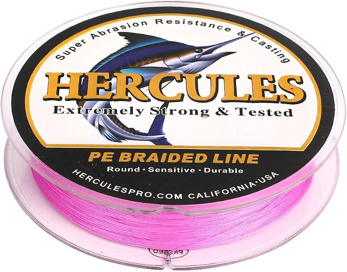 HERCULES Cost-Effective Super Cast 8 Strands Braided Fishing Line 10LB to 300LB Test for Salt-Water,109/328/547/1094 Yards(100M/300M/500M/1000M),Diam.#0.12MM-1.2MM,Hi-Grade Performance,Variety Colors