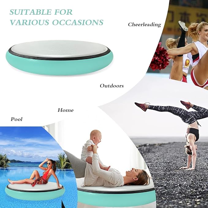 CZGBRO Air Spot Gymnastics Mat, Air Mat Tumble Track Gymnastic Equipment Inflatable Tumbler Backbend Trainer with Electric Pump for Yoga Cheerleading Home & Water Use