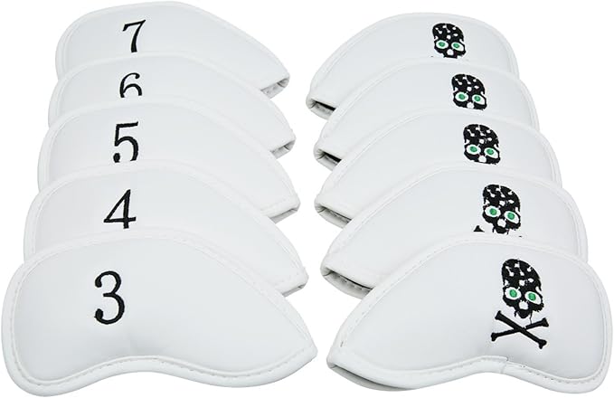 HISTAR Golf Club Head Covers Skull Design Golf Iron Head Covers Set Headcover Fit All Brands Titleist, Callaway, Ping, Taylormade, Cobra, Nike, Etc.