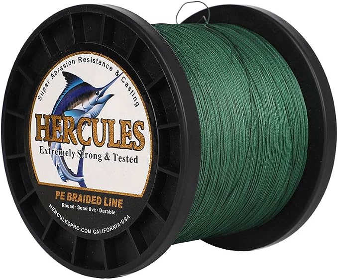 HERCULES Cost-Effective Super Cast 8 Strands Braided Fishing Line 10LB to 300LB Test for Salt-Water,109/328/547/1094 Yards(100M/300M/500M/1000M),Diam.#0.12MM-1.2MM,Hi-Grade Performance,Variety Colors