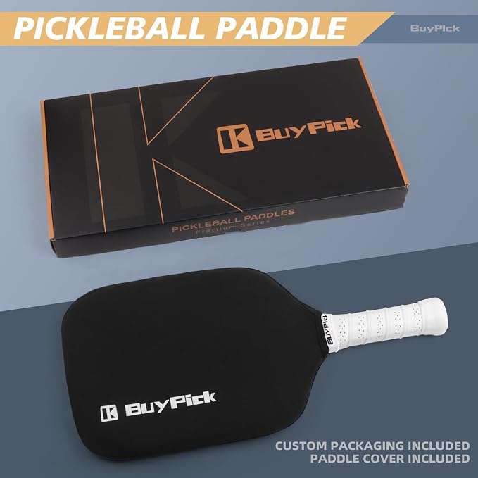 Pickleball Paddle, USAPA Approved, Lightweight & Wide, Carbon Fiber Surface, 16mm Thick, Anti-Slip Grip, Gift for Men