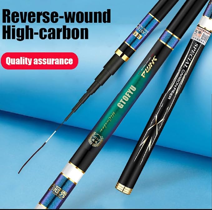 Telescopic Tenkara Fishing Rod Ultralight Travel Fishing Rod Portable Collapsible Bass Crappie Rod,1 Piece Carbon Stream Trout Pole 12 15 18 21 25 28 Free Tip Set(Top 1+2 Segment)