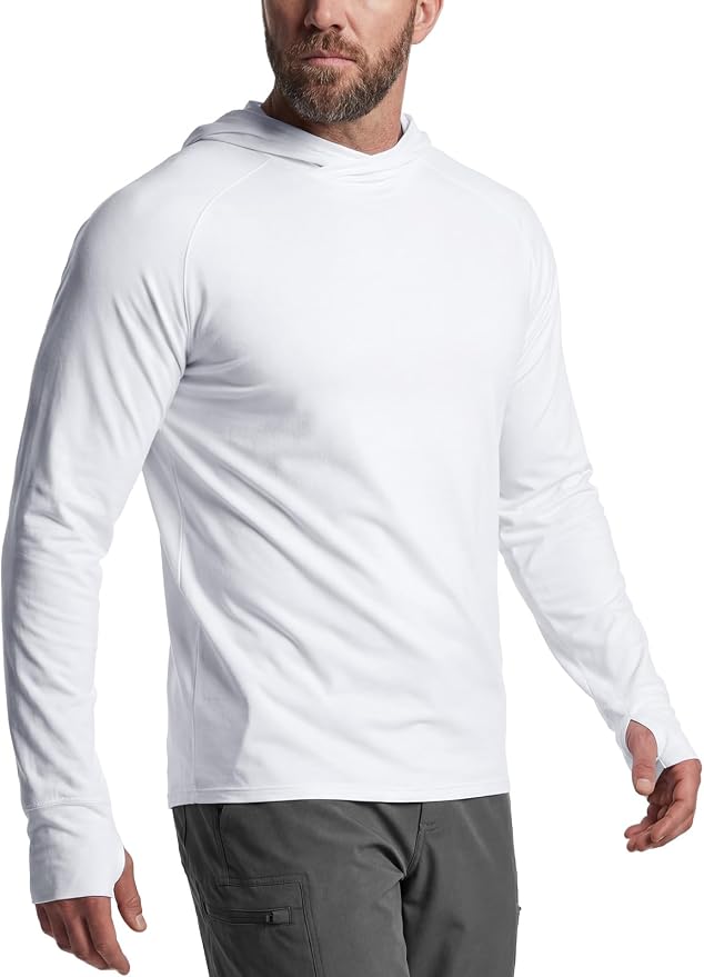 CQR Men's UPF 50+ Sun Protection Long Sleeve Quick Dry Athletic Shirts, Stretch Running Workout Hiking T-Shirts