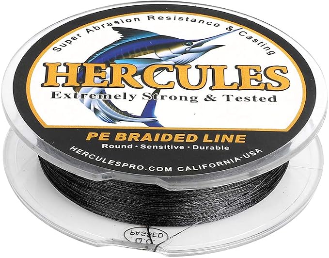 HERCULES Cost-Effective Super Strong 4 Strands Braided Fishing Line 6LB to 100LB Test for Salt-Water, 109/328 / 547/1094 Yards (100M / 300M / 500M / 1000M), Diam# 0.08MM - 0.55MM, Hi-Grade