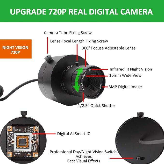 DIY 720p Digital Video Recording Hunting Night Vision Rifle Scope Monocular Camera VCR with LCD Display, 850nm Infrared IR Flashlight for Tactical Hunting (MicroSD Card & Battery NOT Included)