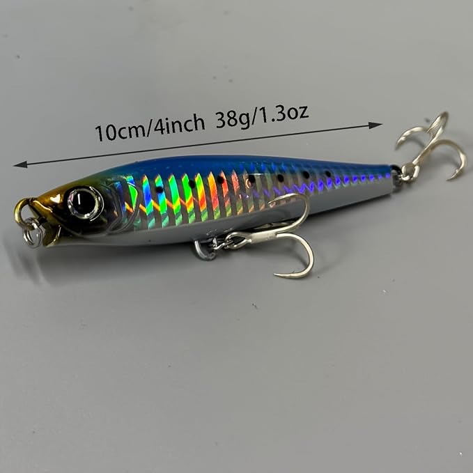Ocean Fishing Minnow Lures 3pcs | High-Index Plastic Jerkbait Swimbaits for Bass & Trout