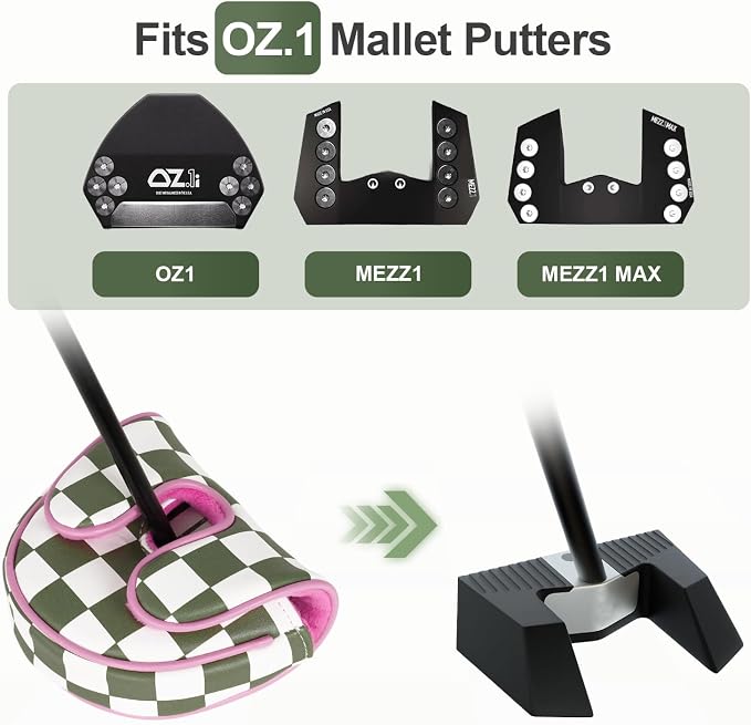 Craftsman Golf Club Cover Golf Head Cover for Driver Fairway Hybrid/Utility Woods Headcover Set Putter Head Cover for Mallet Blade DF3