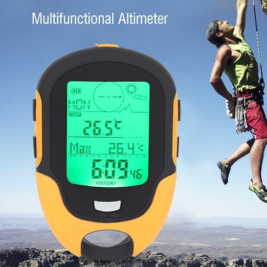 Electronic Altimeter, FR510 ABS IPX4 Outdoor NavigationAltitude MeterTemperature Humidity CompassWeatherTrend IndicatorAltitude measurementBarometer