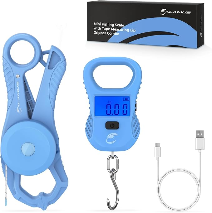 Calamus DriftWave Fishing Tool Kit | Multi-Function Tool Kit, Corrosion-Resistant Pliers, Fish Lip Gripper with Tape Measure, Digital Fish Scale, Fishing Gear