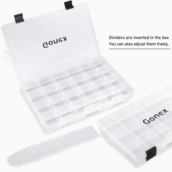 Gonex 3600 3700 Fishing Tackle Trays Lure Box with Adjustable Dividers | Clear PP Material, Adjustable Compartments, Fits Standard Tackle Box , For Fishing Lures Hooks Beads Accessories Storage
