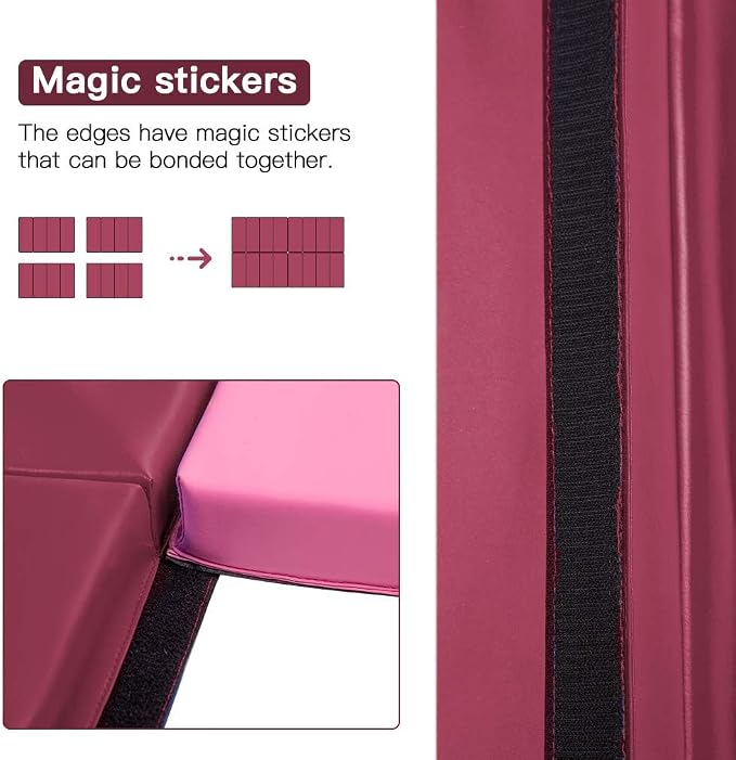 Gymnastics Tumbling Mats Portable Gymnastics Mat Folding Tumbling Mat Thick Yoga Mat Exercise Mat with Carrying Handles for home Workout outdoor Yoga Gymnastic