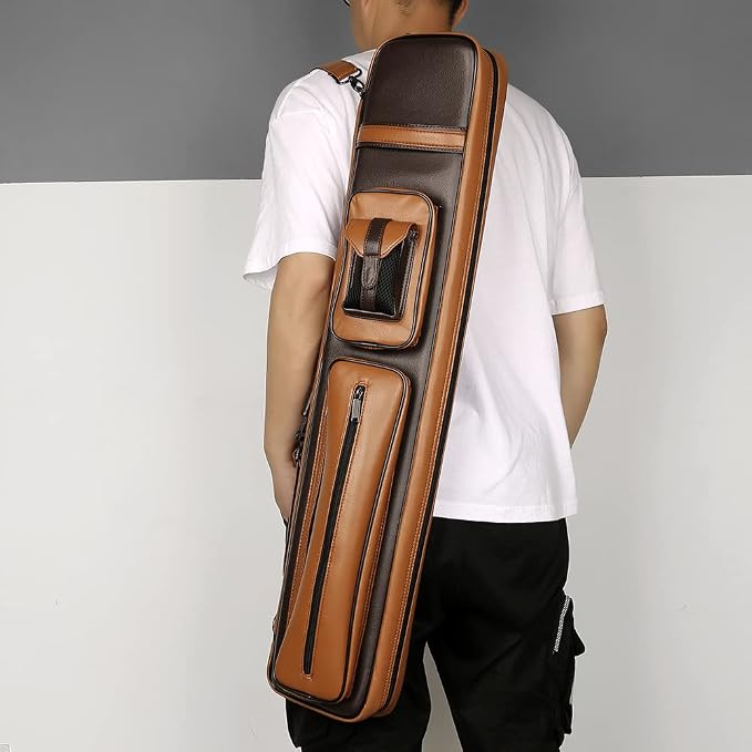 Pool Cue Case – Durable 4x4 & 4x5 Billiard Pool Cue Stick Carrying Case with Large Storage Space, Waterproof Billiards Accessories