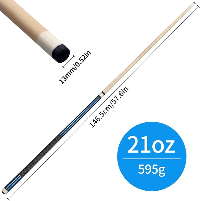 Kmise Pool Stick Set of - 58" Pool Cue Stick, Canadian Maple Professional Billiards Pool Cue, Pool Sticks for Adults, 18~21oz Multiple Colors