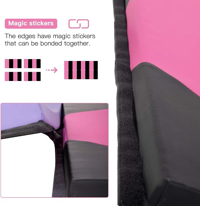 Gymnastics Tumbling Mats Portable Gymnastics Mat Folding Tumbling Mat Thick Yoga Mat Exercise Mat with Carrying Handles for home Workout outdoor Yoga Gymnastic
