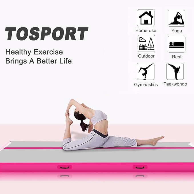 Inflatable Air Gymnastics Track 10ft Training Mats 4 inches Thickness Gymnastics Tracks for Home Use/Cheerleading/Yoga/Water With A Pump