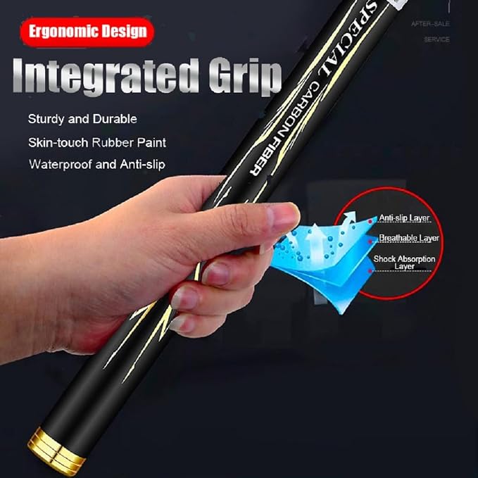 Telescopic Tenkara Fishing Rod Ultralight Travel Fishing Rod Portable Collapsible Bass Crappie Rod,1 Piece Carbon Stream Trout Pole 12 15 18 21 25 28 Free Tip Set(Top 1+2 Segment)