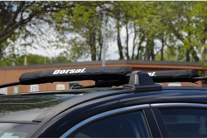 DORSAL Aero Roof Rack Pads for Wide and Aftermarket Crossbars - Pack of 2 for Surfboards Kayaks Sups Snowboards Polyester 34" Inch Thule Yakima Rhino Style