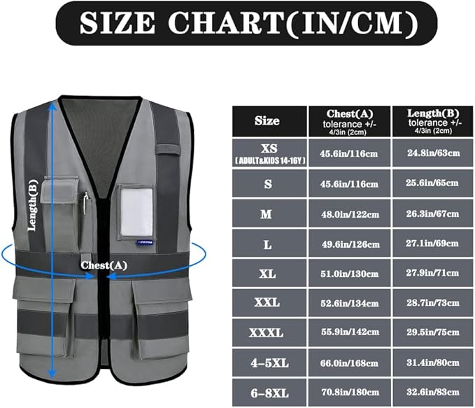A-SAFETY grey hi vis vest