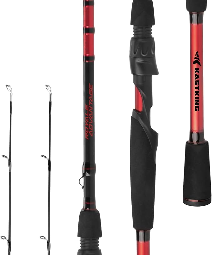 KastKing Royale Advantage Fishing Rod | IM6 Graphite Blanks, 2-Pieces Rods with Extra Tip Section,KastFlex Technology, Power Transition System, EVA Handle
