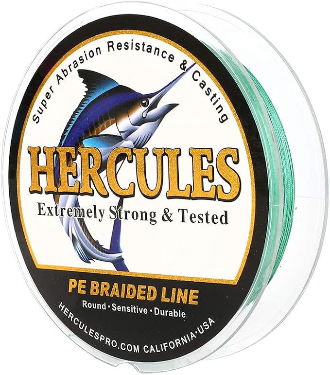 HERCULES Cost-Effective Super Cast 8 Strands Braided Fishing Line 10LB to 300LB Test for Salt-Water,109/328/547/1094 Yards(100M/300M/500M/1000M),Diam.#0.12MM-1.2MM,Hi-Grade Performance,Variety Colors