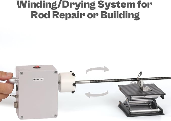 OJYDOIIIY Fishing Rod Repair Kit,Rod Building Kit and Supplies,Wrapping and Winding Machine for Epoxy Drying