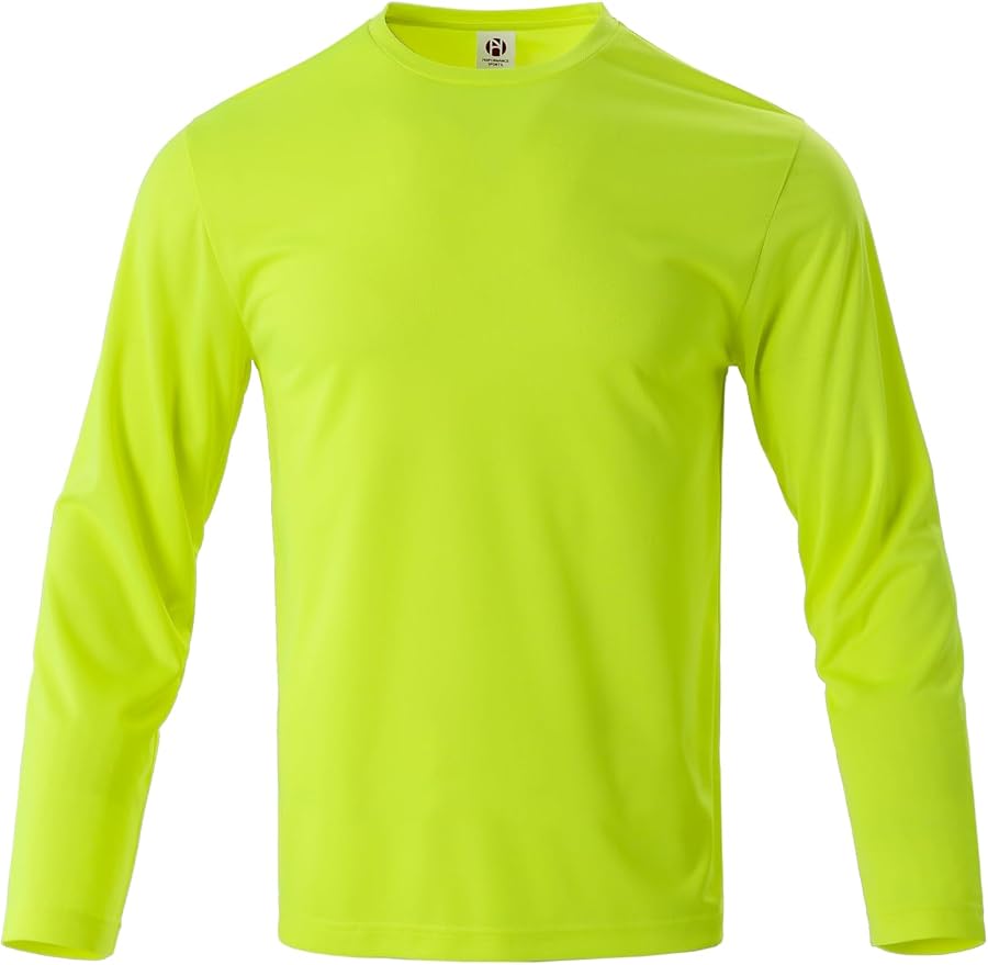Mens Long Sleeve T-Shirts Casual Crew Neck Tee Shirt Summer Soft Running Swimming Cycling Fishing Tops