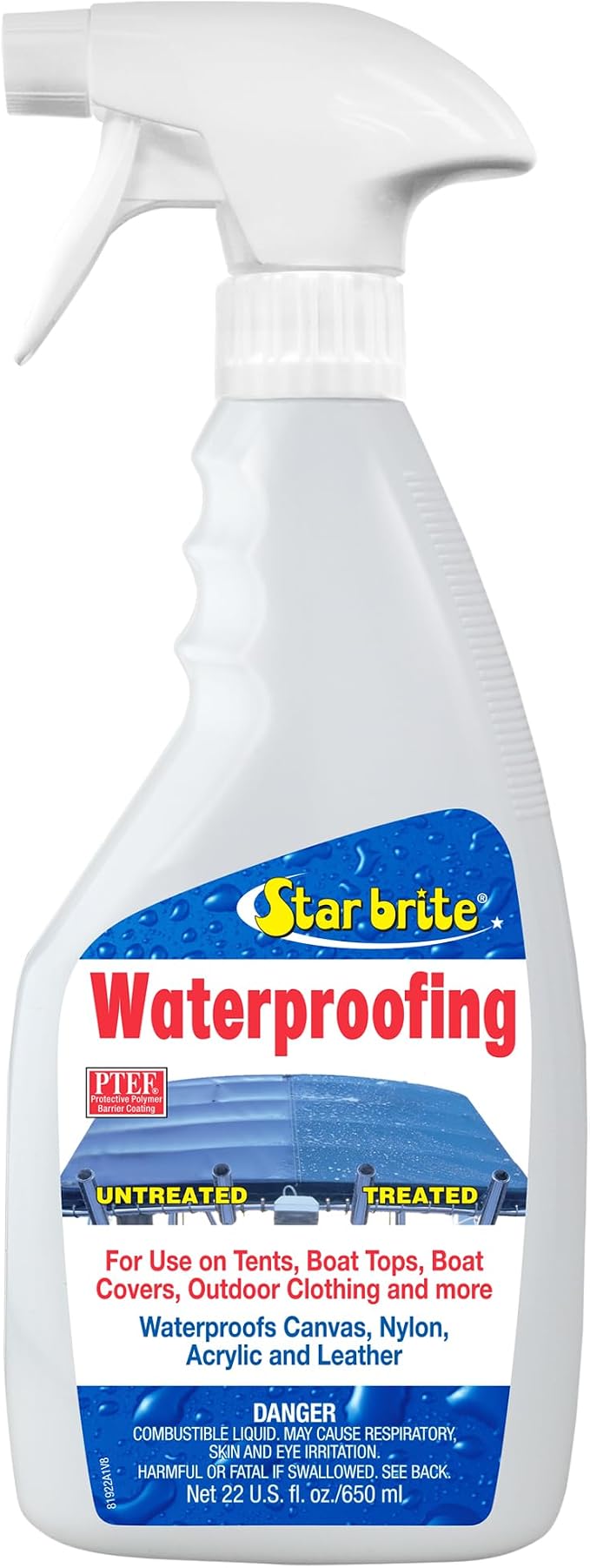 STAR BRITE 081922XX Fabric Waterproofer with Stain Repellent and UV Protection - 22 oz.