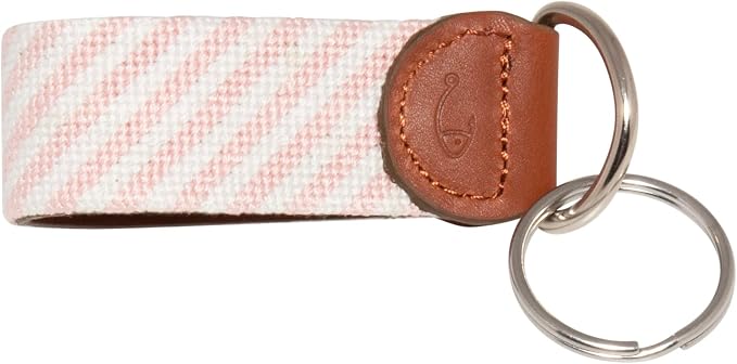 Leather Hand-Stitched Needlepoint Key Fob or Key Chain
