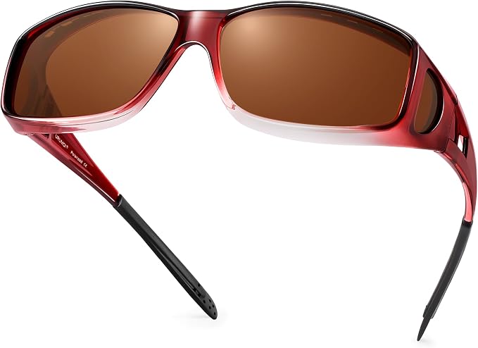 URUMQI Polarized Sunglasses Fit Over Glasses for Men Women, Wraparound Sun Glasses UV400 Protection for Driving Fishing