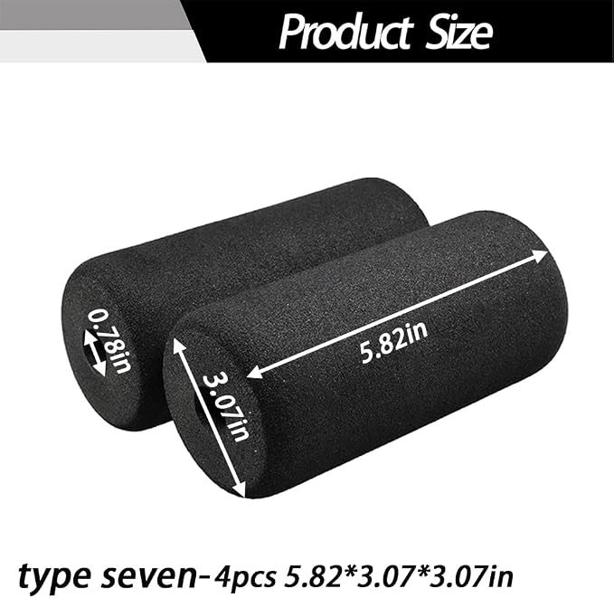 Foot Foam Pads Rollers(5.7 * 3.14 * 3.14in) for Exercise Machine, Inversion Table, Workout Bench, Sits Ups Replacement Parts, Home Gym Accesories