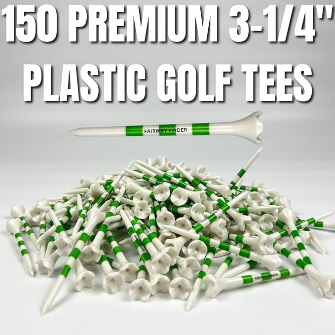 (50/150/500) Plastic Golf Tees 3 1/4 Best Golf Tees for Men, Unbreakable Golf Tees for Women, Long Golf Tees, Zero Friction Golf Tees, Tall Golf Tees Plastic Unbreakable, Reusable Golf Tee